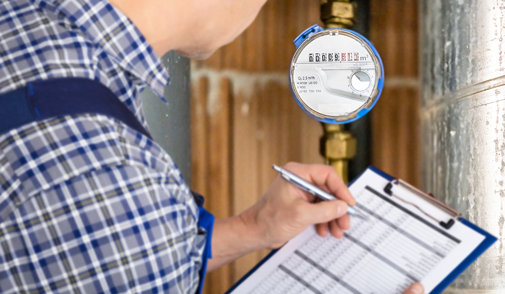 Technician Reading Water Meter